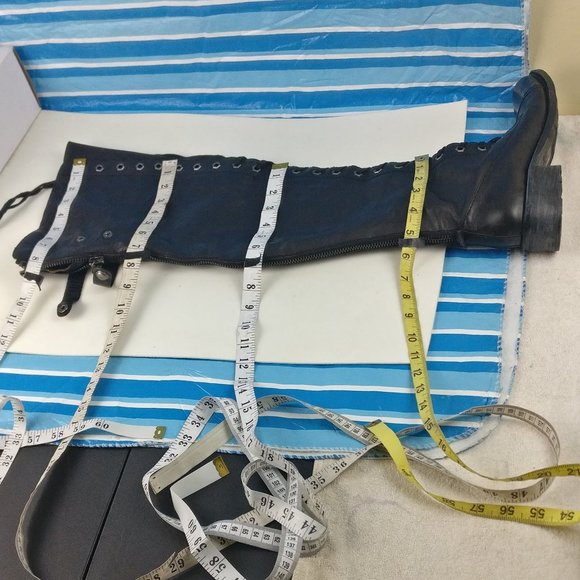 GENUINE LEATHER COUNTRY VICTORIAN OTK TALL ZIP/LACE UP GOTH BOOT 7US/5UK - Picture 14 of 16